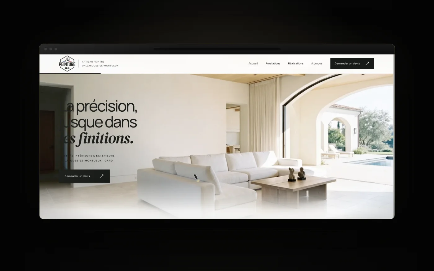 Le site JB Peinture : la précision jusque dans les finitions
