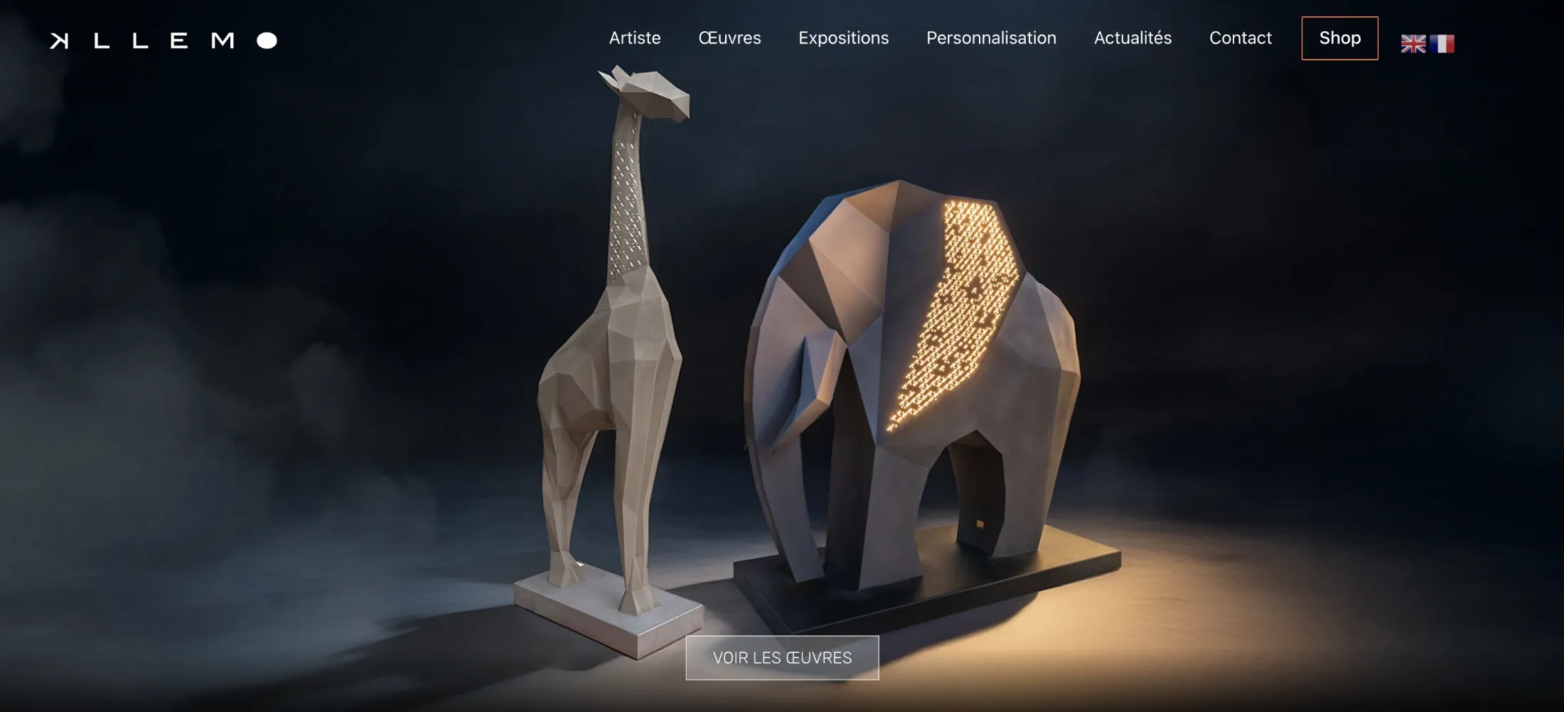 Page d’accueil du site Kllemo sur ordinateur